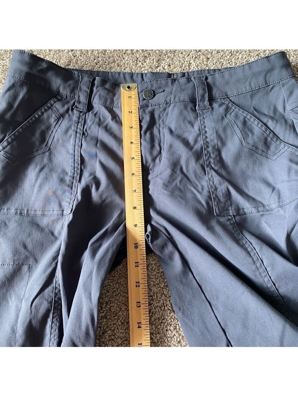 Prana Monarch Convertible Pants Grey Sz 12 Short Inseam - Picture 15 of 16